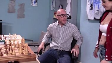 Студентка дрочит член учителя между сисек